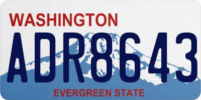 WA license plate ADR8643