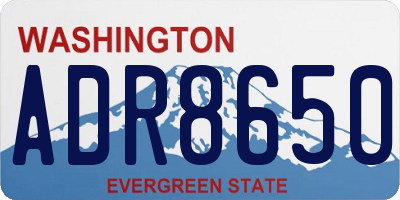 WA license plate ADR8650