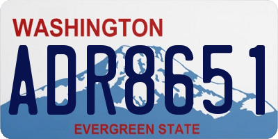 WA license plate ADR8651