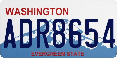 WA license plate ADR8654