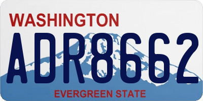 WA license plate ADR8662