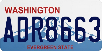 WA license plate ADR8663