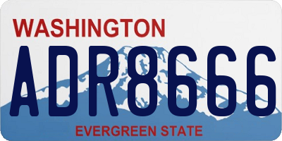 WA license plate ADR8666
