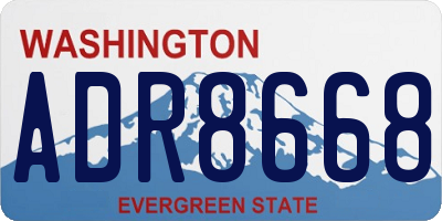 WA license plate ADR8668