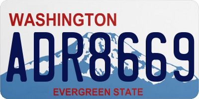 WA license plate ADR8669