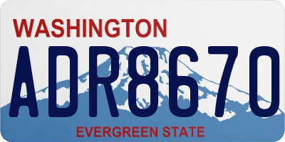 WA license plate ADR8670