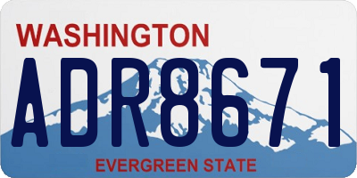 WA license plate ADR8671