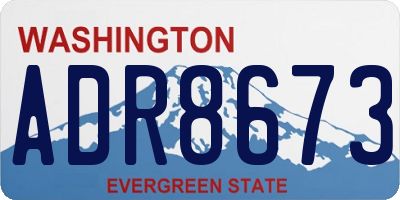 WA license plate ADR8673