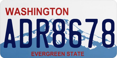 WA license plate ADR8678