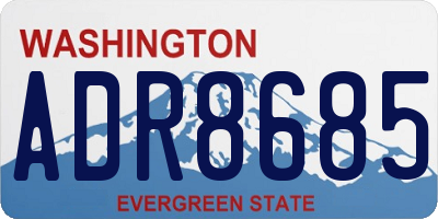 WA license plate ADR8685