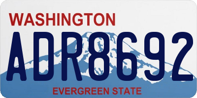 WA license plate ADR8692
