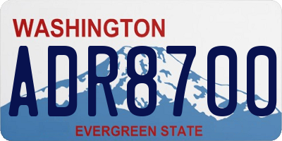 WA license plate ADR8700