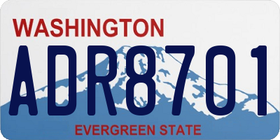 WA license plate ADR8701