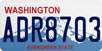 WA license plate ADR8703
