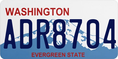 WA license plate ADR8704