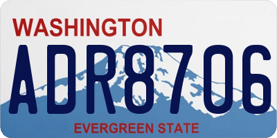 WA license plate ADR8706