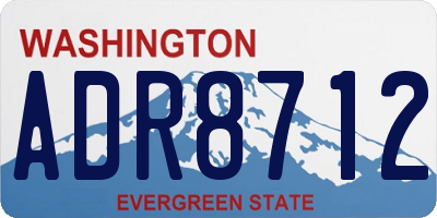 WA license plate ADR8712