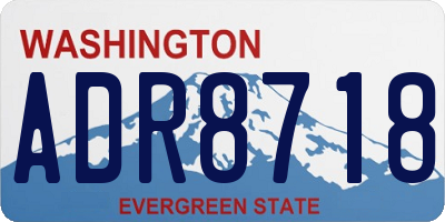 WA license plate ADR8718