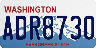 WA license plate ADR8730
