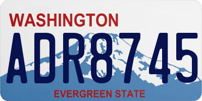 WA license plate ADR8745