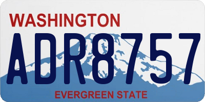 WA license plate ADR8757