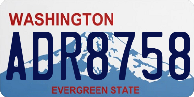 WA license plate ADR8758