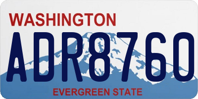 WA license plate ADR8760