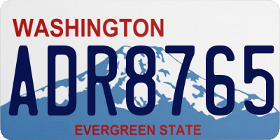 WA license plate ADR8765