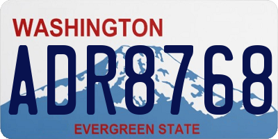 WA license plate ADR8768