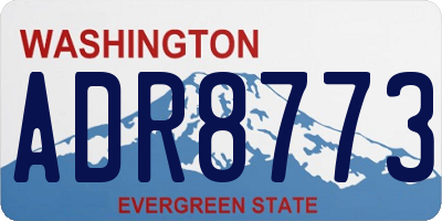 WA license plate ADR8773