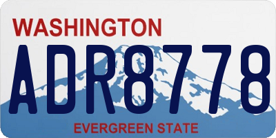 WA license plate ADR8778