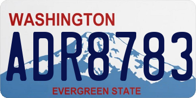 WA license plate ADR8783