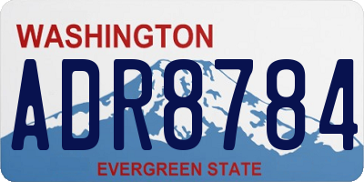 WA license plate ADR8784