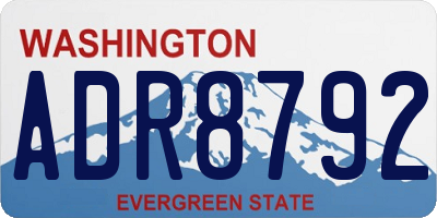 WA license plate ADR8792