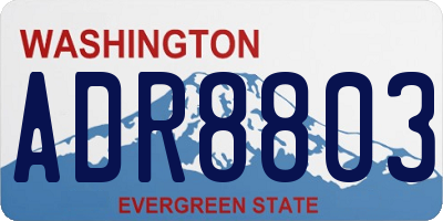 WA license plate ADR8803
