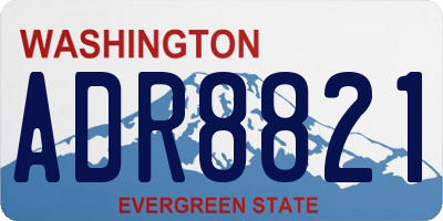 WA license plate ADR8821