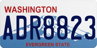WA license plate ADR8823