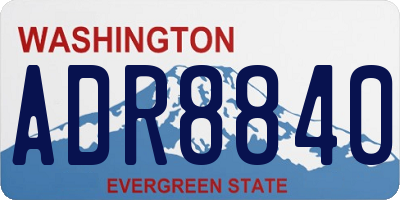 WA license plate ADR8840