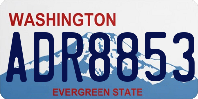 WA license plate ADR8853