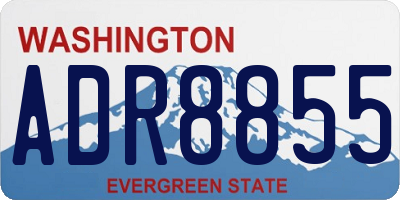 WA license plate ADR8855