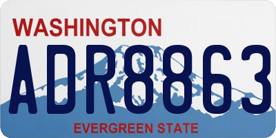 WA license plate ADR8863