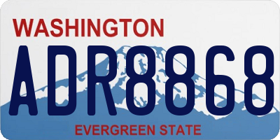 WA license plate ADR8868