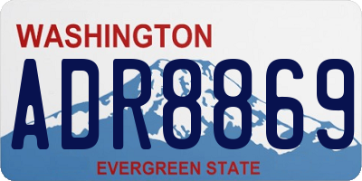 WA license plate ADR8869