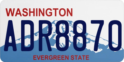 WA license plate ADR8870