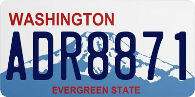 WA license plate ADR8871