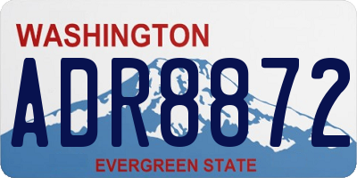WA license plate ADR8872