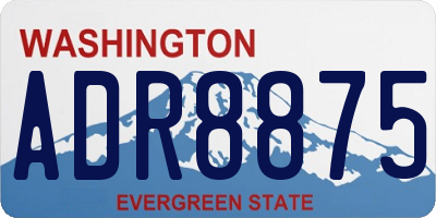 WA license plate ADR8875