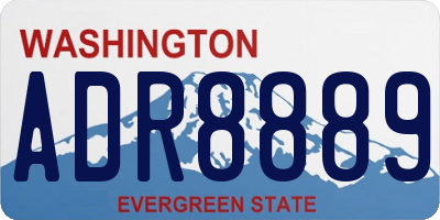 WA license plate ADR8889