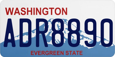 WA license plate ADR8890