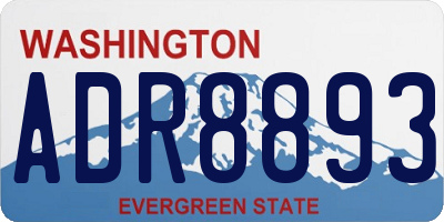 WA license plate ADR8893
